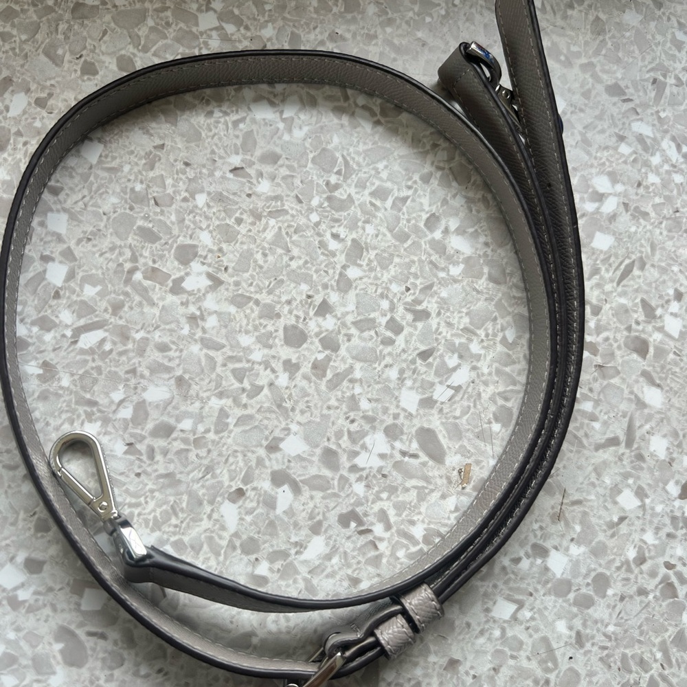 Gray Leather Strap with Silver Hardware